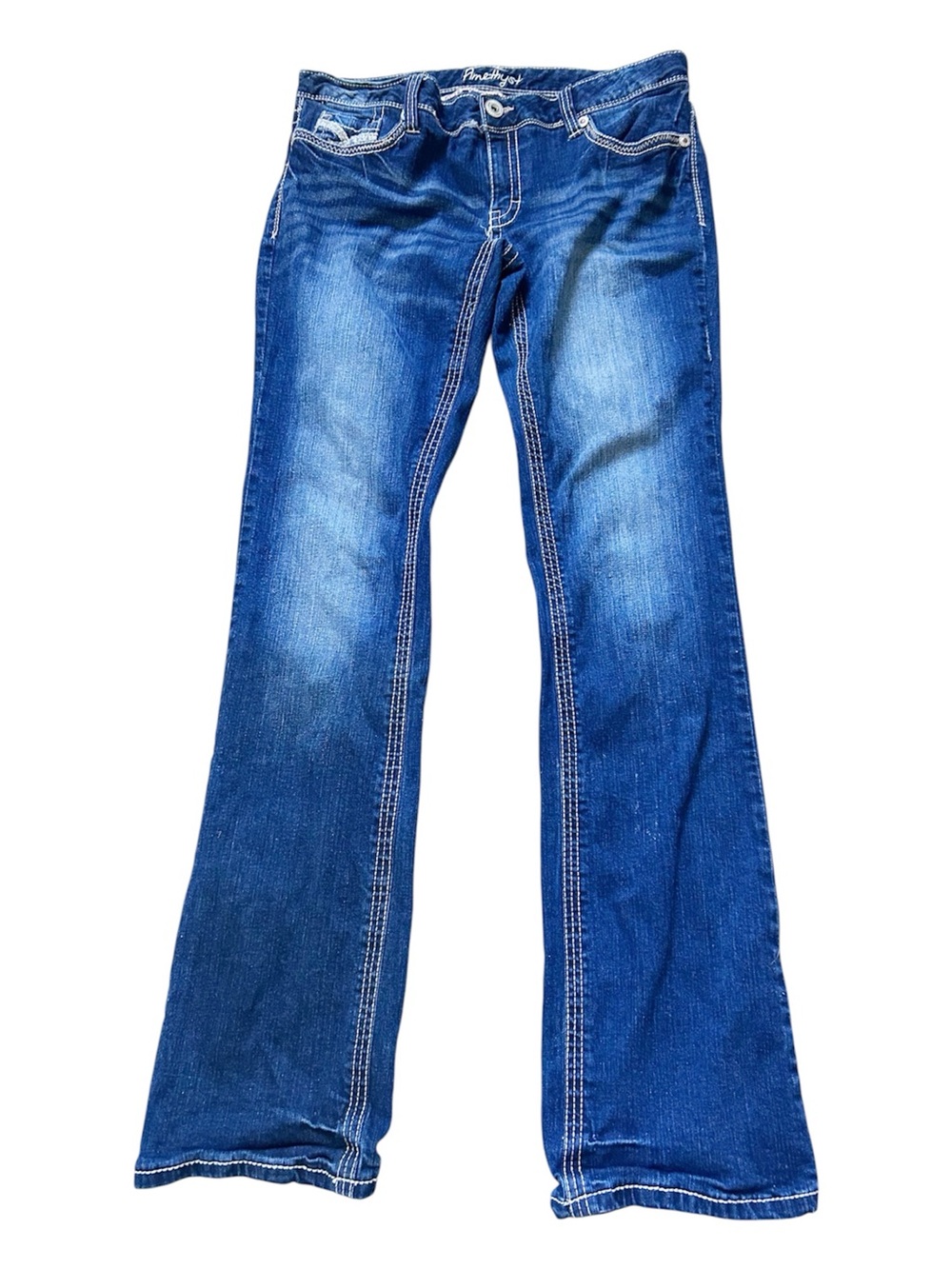Early 2000’s Amethyst Jeans Thick Stitch Slim Bootcut Low Rise Stretch Size 13
